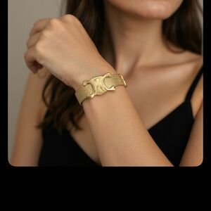 Celine Gold Textured Women's Bracelet